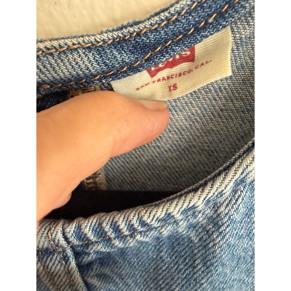 Levi's Women 90s Shift Sleeveless Mini Dress Size XS Blue Denim 90s retro - Picture 5 of 6